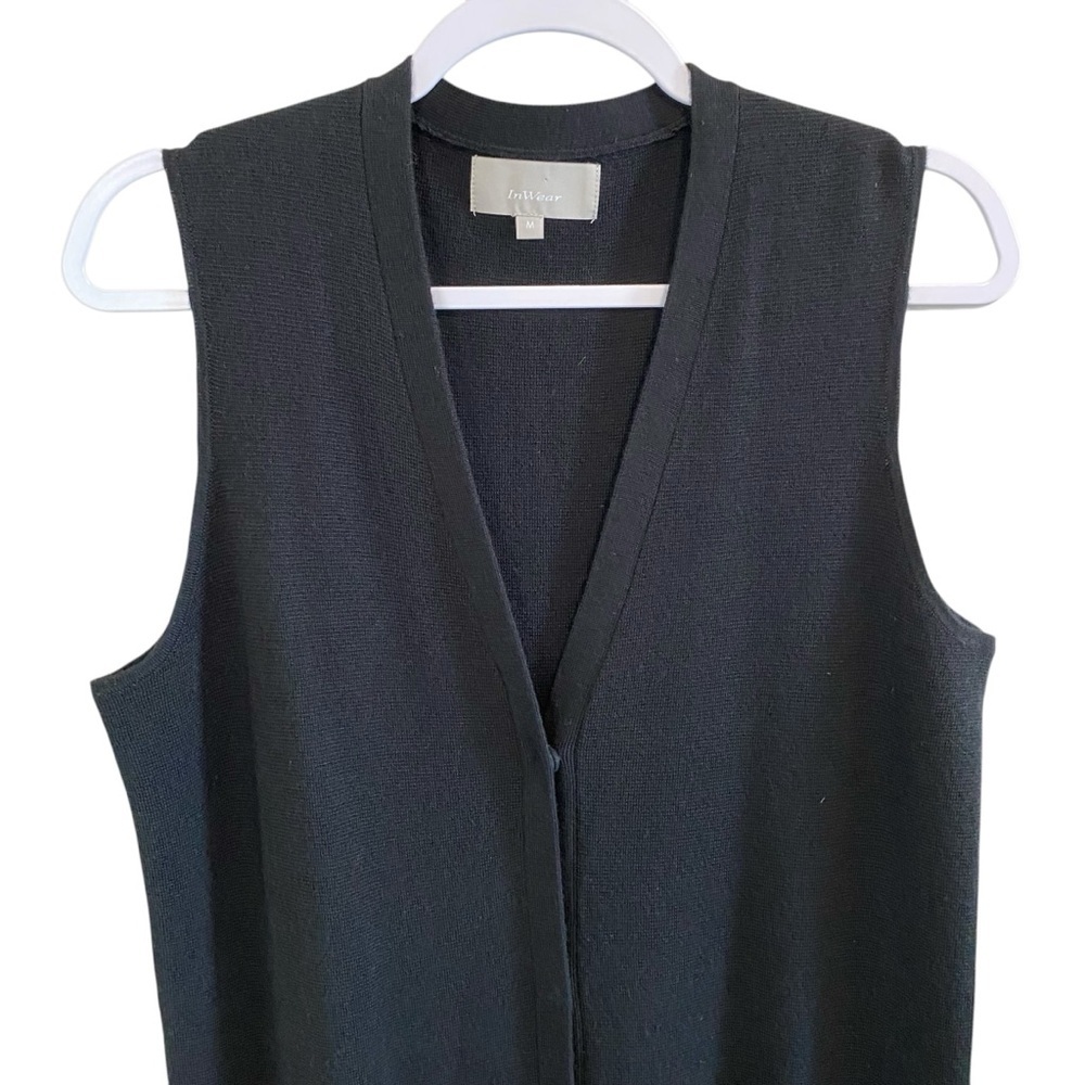 InWear - Black Wool Blend Sleeveless Noah Cardigan - M - China - Picture 4 of 12